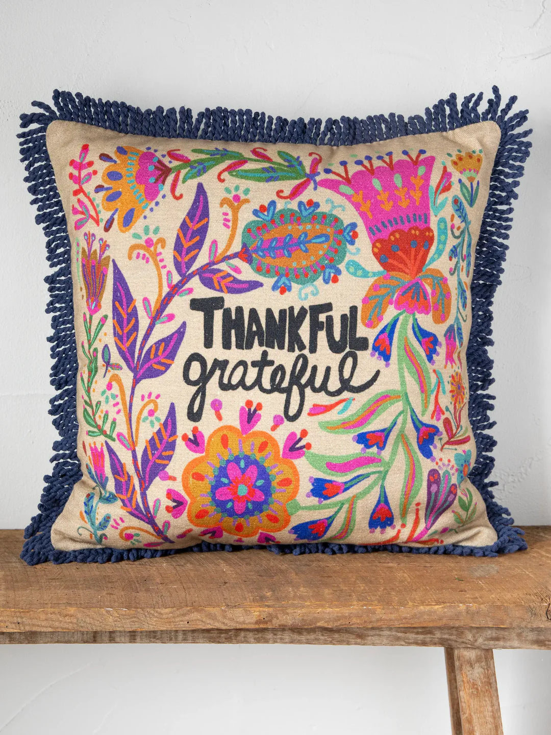 Natural Life Bungalow Pillow-Thankful Grateful