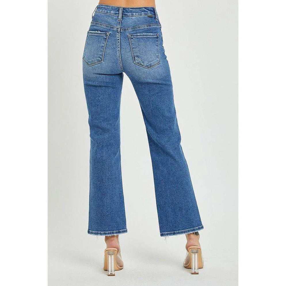Risen High Rise Ankle Straight Relaxed Fit Jeans