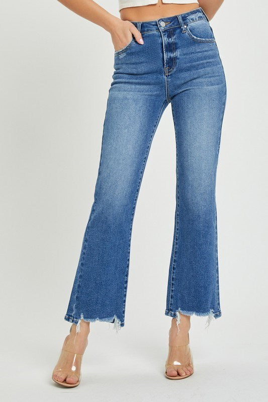 Risen High Rise Ankle Straight Relaxed Fit Jeans