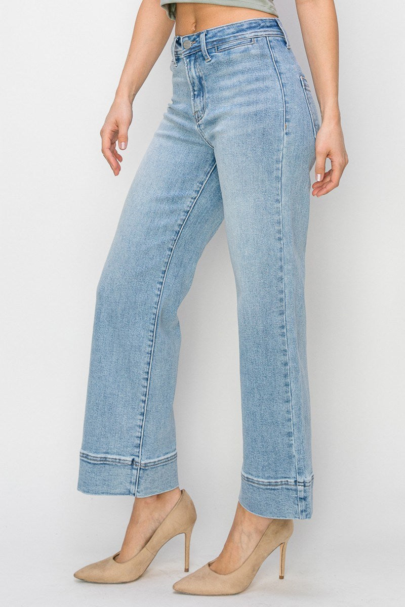 Risen Light High Rise Wide Jeans
