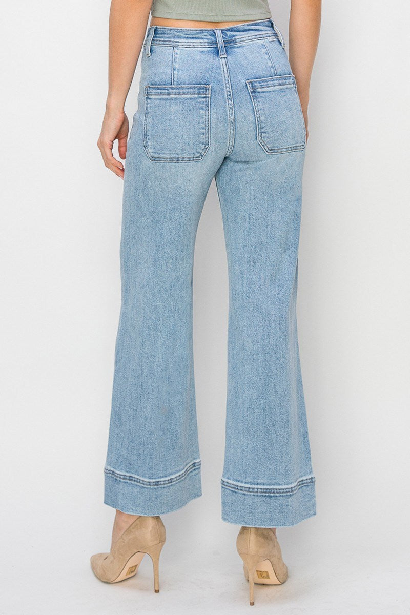 Risen Light High Rise Wide Jeans
