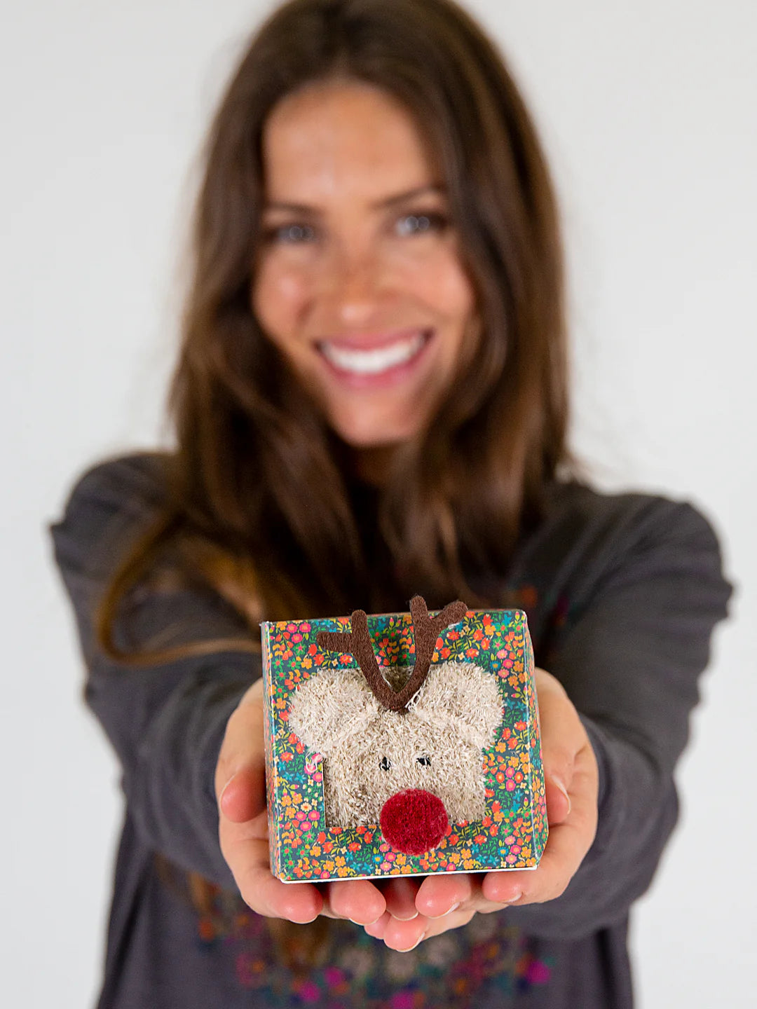 Natural Life Boxed Cozy Critter Socks-Reindeer