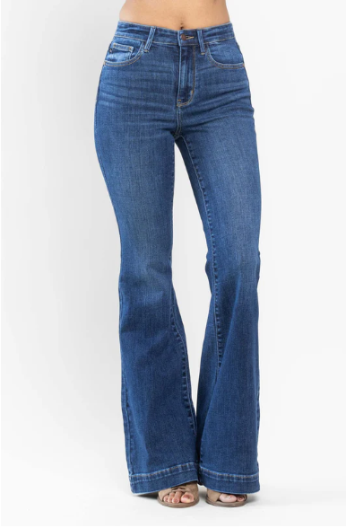 Judy Blue Medium Wash Flare Leg High Rise Jeans