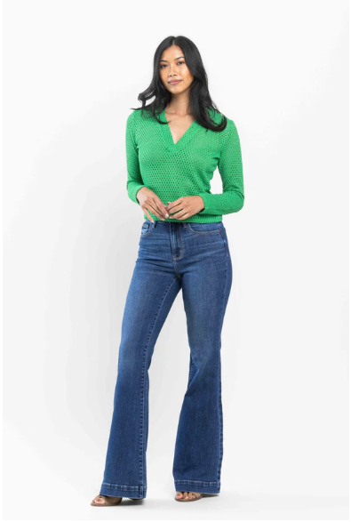 Judy Blue Medium Wash Flare Leg High Rise Jeans