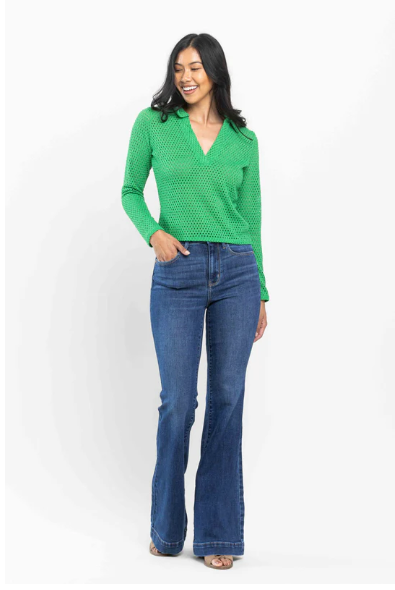 Judy Blue Medium Wash Flare Leg High Rise Jeans