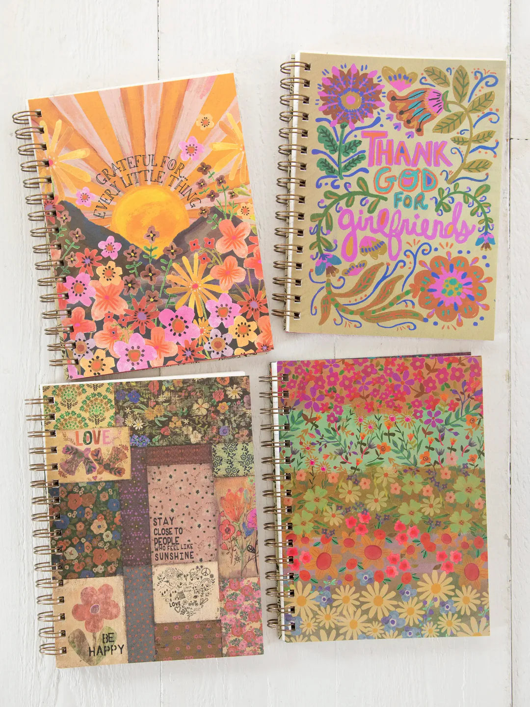 Natural Life Spiral Notebook-Patchwork Chirps