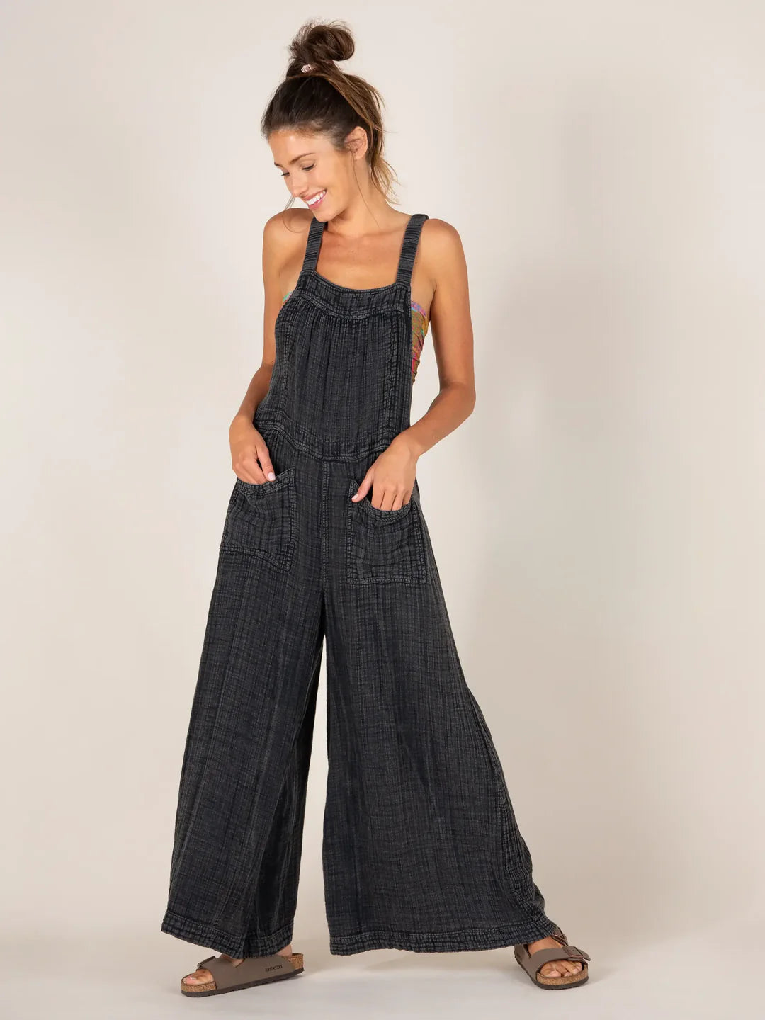 Natural Life Dakota Tie Overall-Washed Black Cotton