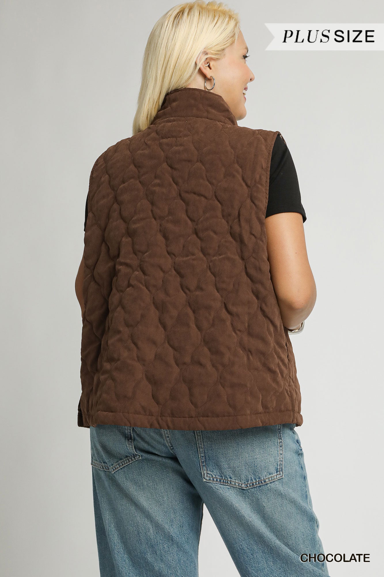 Umgee Plus Size Quilted Zip-Up Vest
