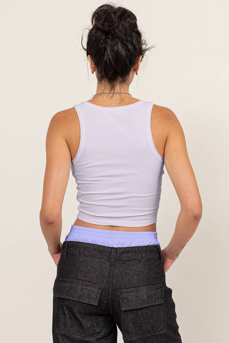 SQUARE NECK CROP TANK TOP