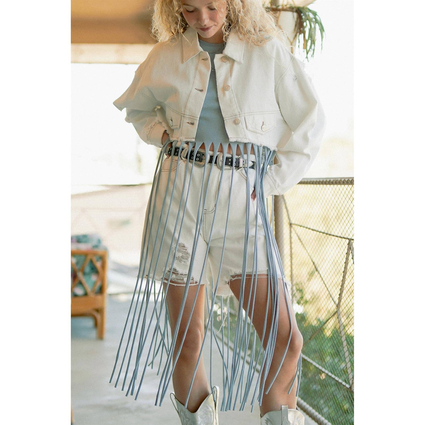 Distressed Bermuda Denim Shorts