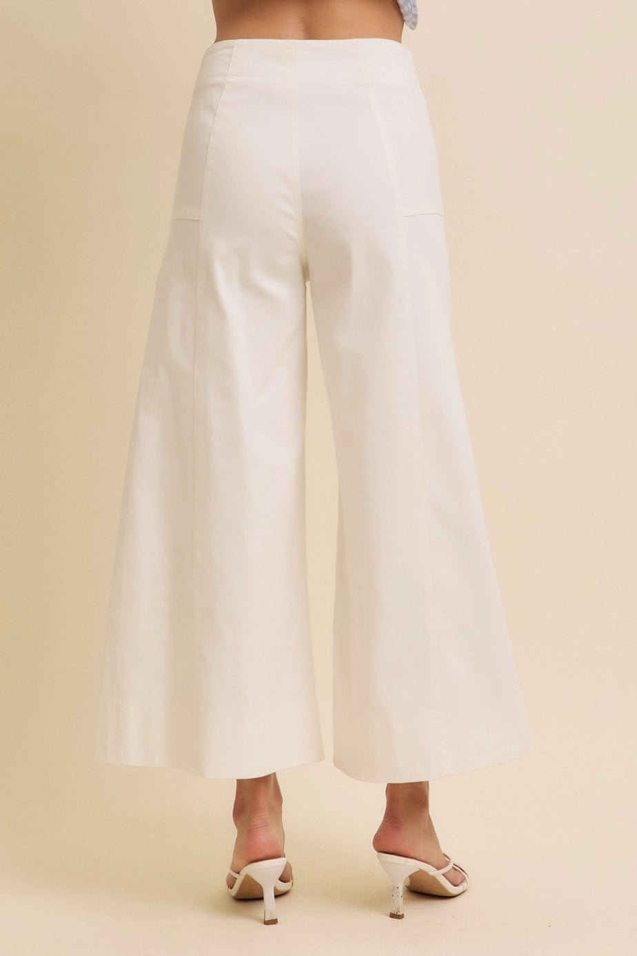 Cropped Wide Leg Stretchy High Waisted Pants