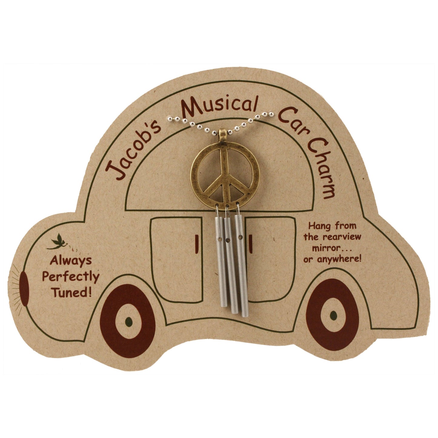 Jacob's Musical Car Charm Chime, Peace Sign