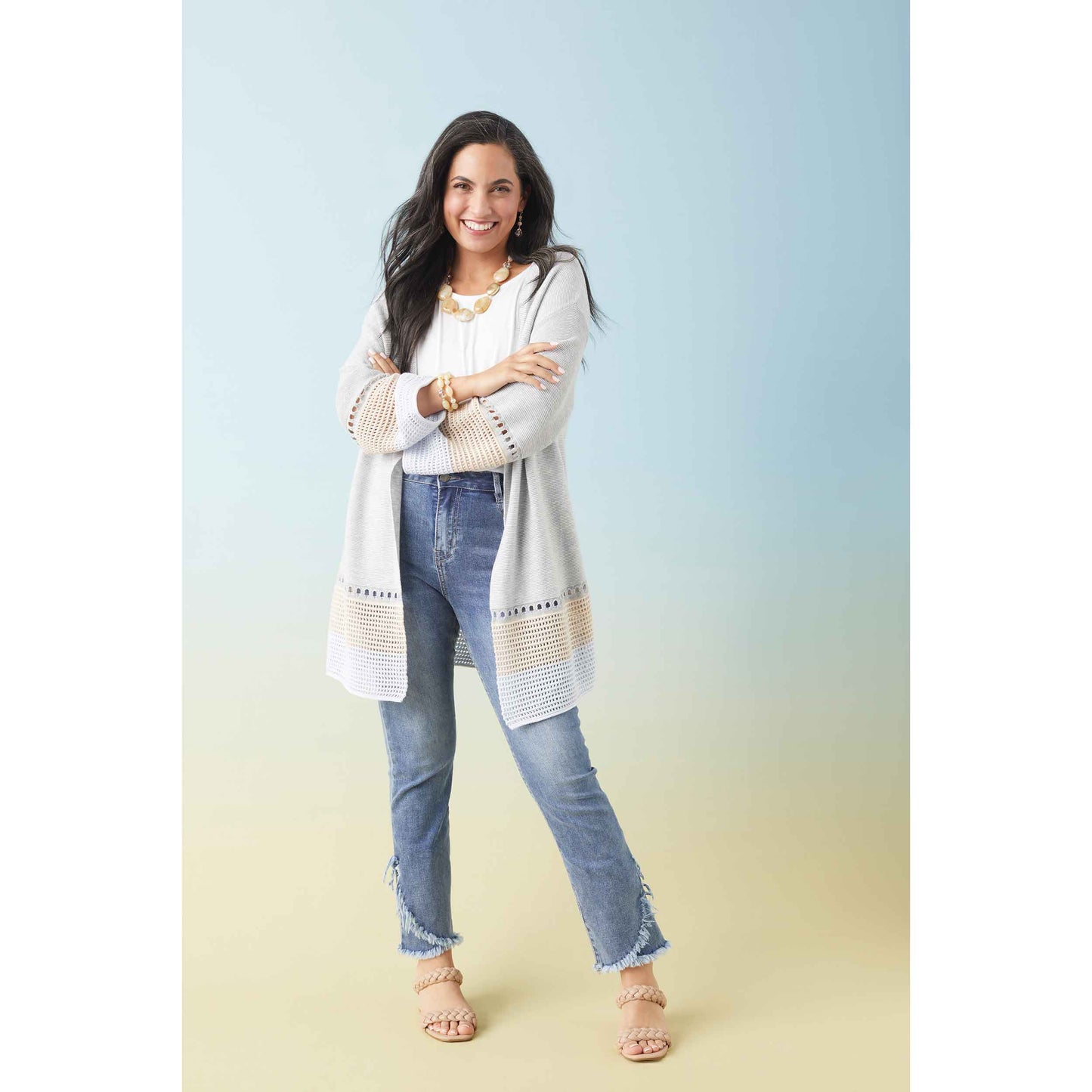 Judie Cardigan with Crochet Border