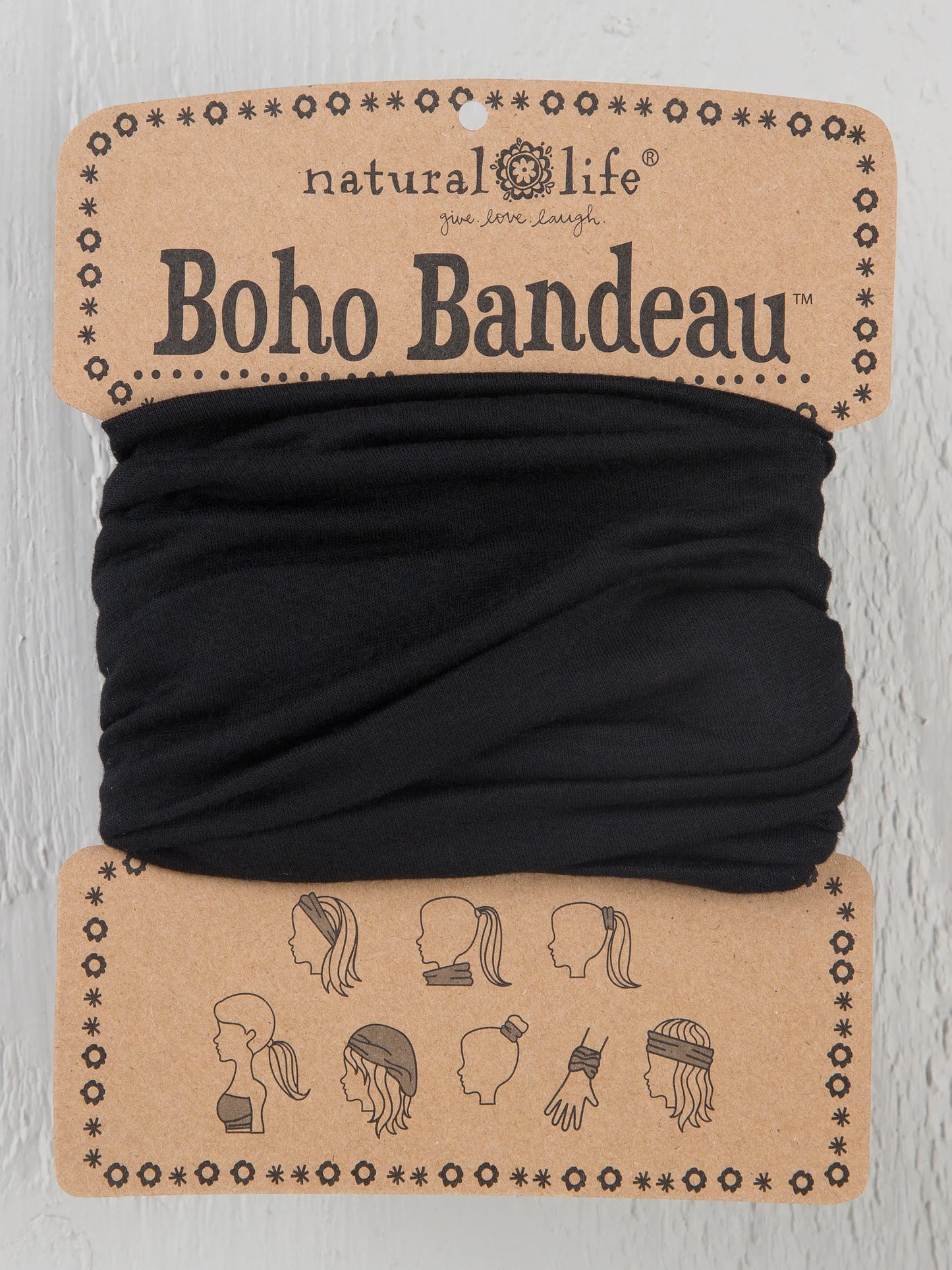 Natural Life Full Boho Bandeau® Headband - Black