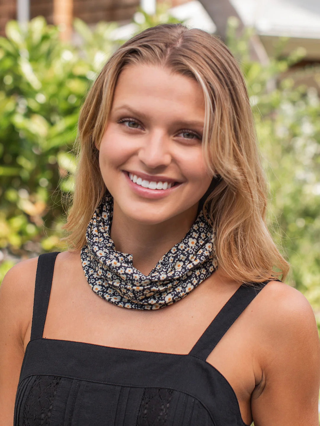 Natural Life Full Boho Bandeau® Headband-Black and Cream Floral