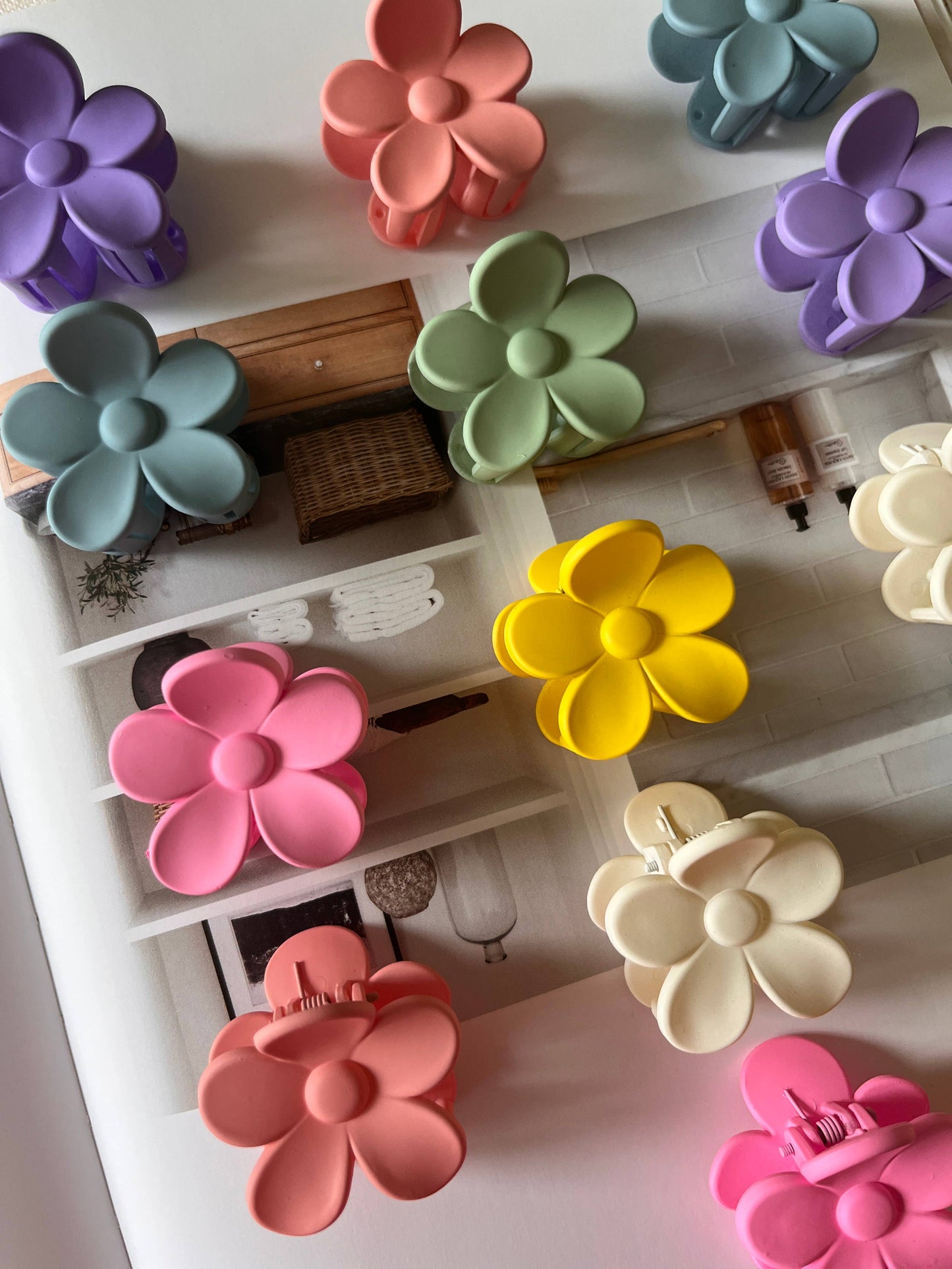 Small Flower Hair Claw Clips - Fall Floral