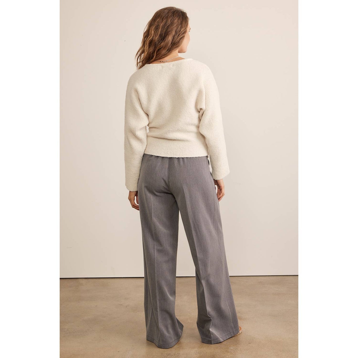 DRAWSTRING WIDE LEG PANTS WITH ELASTIC WAIST