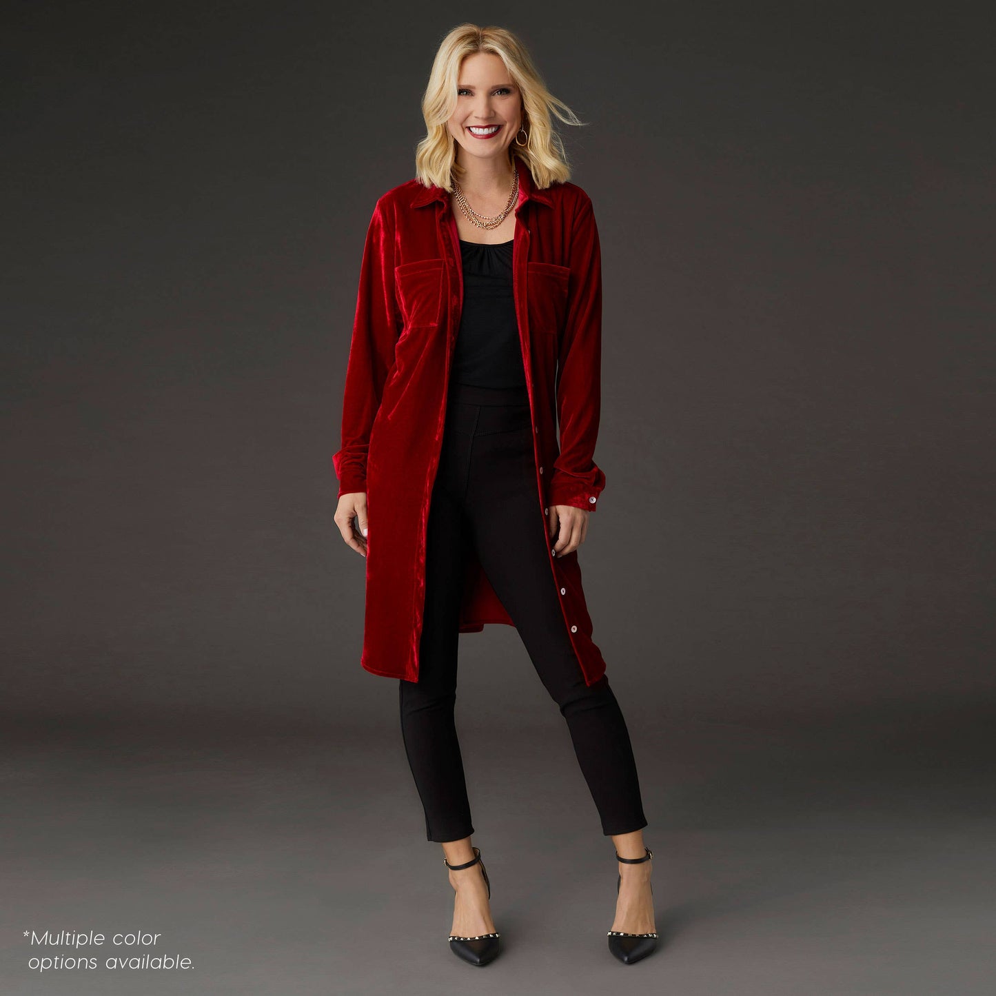 Stella Velour Button Front Dress