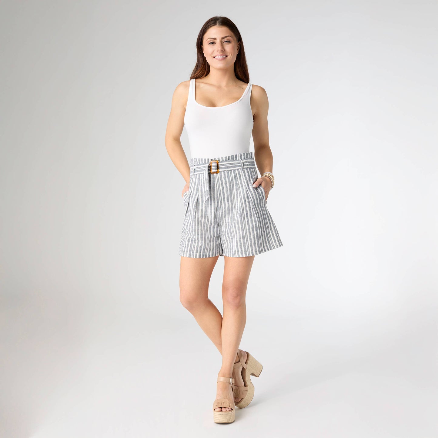 Trina High Waisted Shorts with Belt