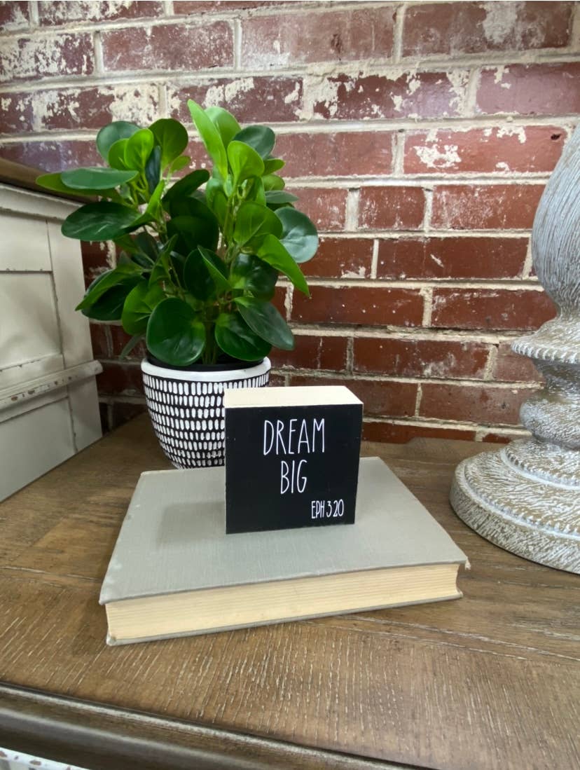 Dream Big Small Black Modern Farmhouse  Sign