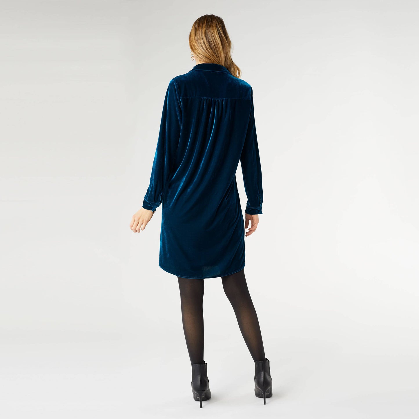 Stella Velour Button Front Dress