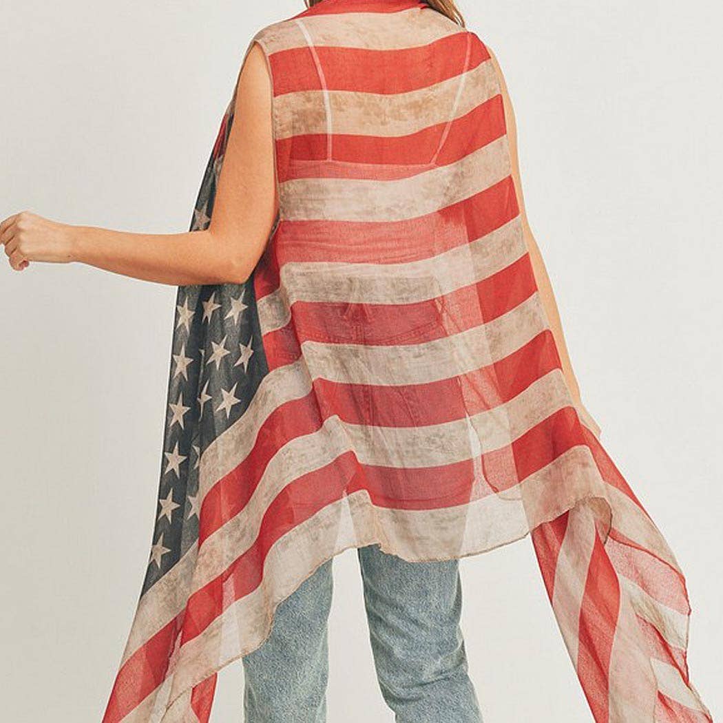 Vintage American Flag Vest