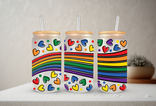 Love & Pride | 20 oz Glass Libbey with Bamboo Lid & Straw