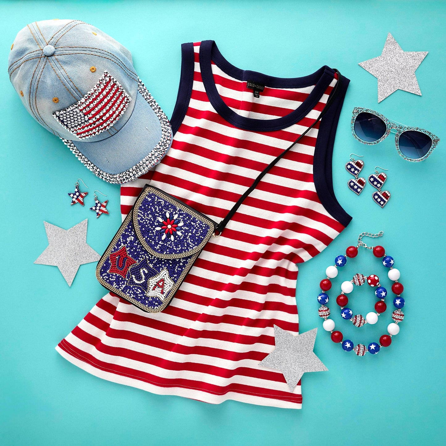 Bedazzled Flag Hat | 4th of July