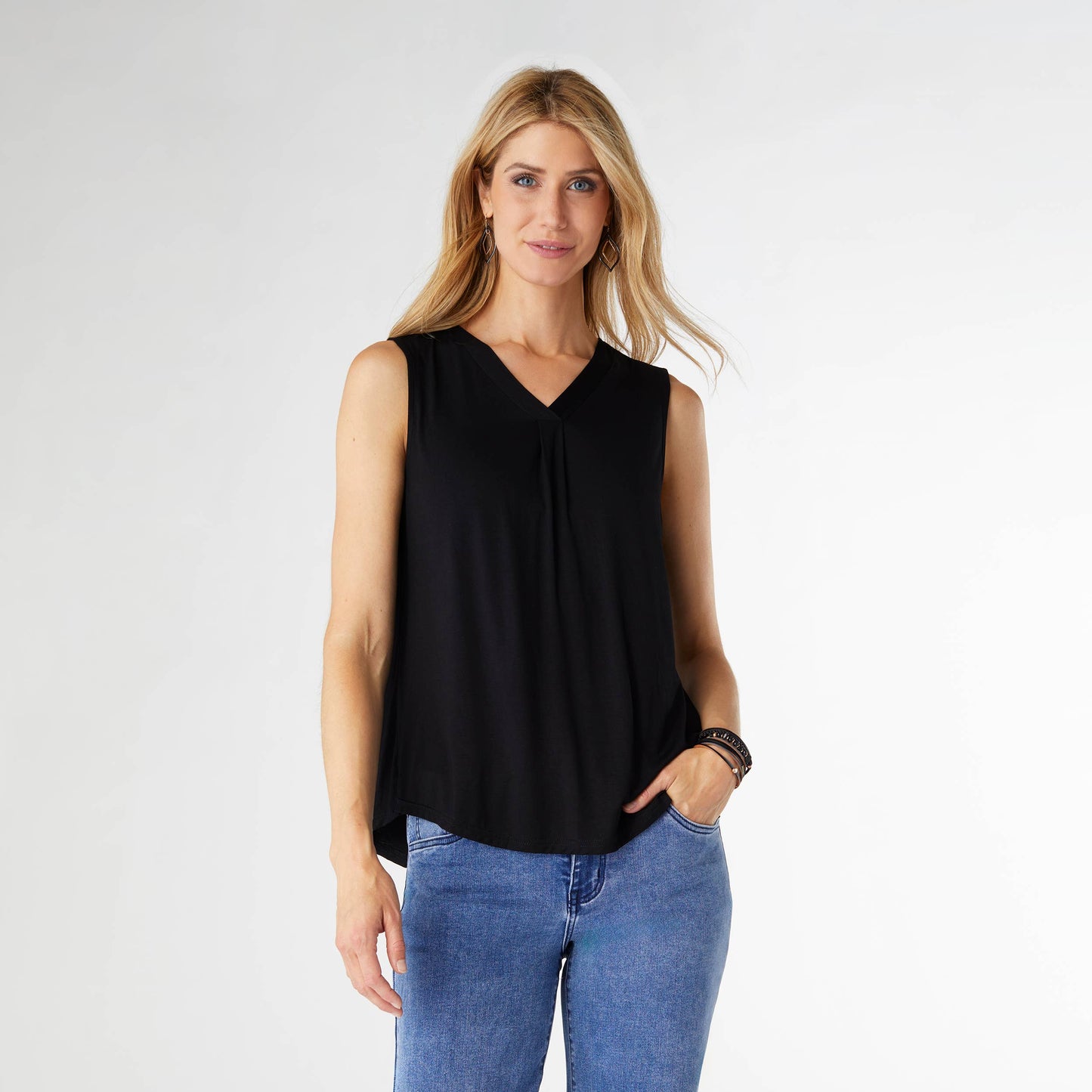 Erin Pleat Back V-Neck Tank