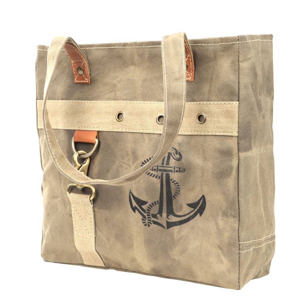 Plain Anchor Canvas Tote