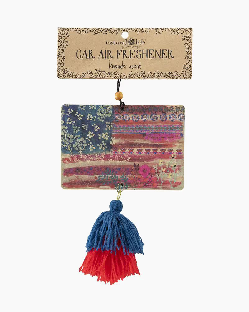 Natural Life Car Air Freshener-Navy American Flag