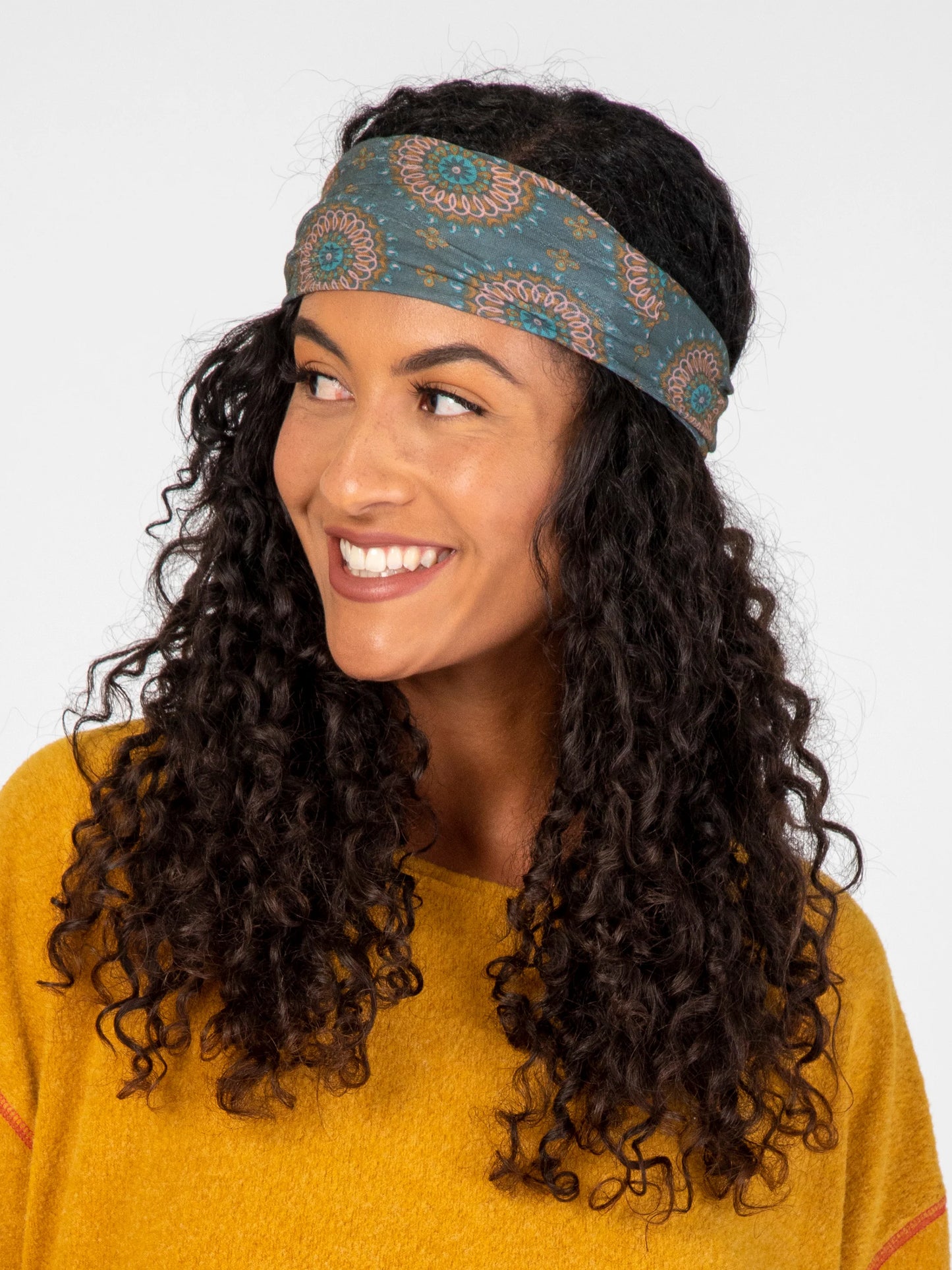 Natural Life Full Boho Bandeau® Headband - Sage Gold Medallion