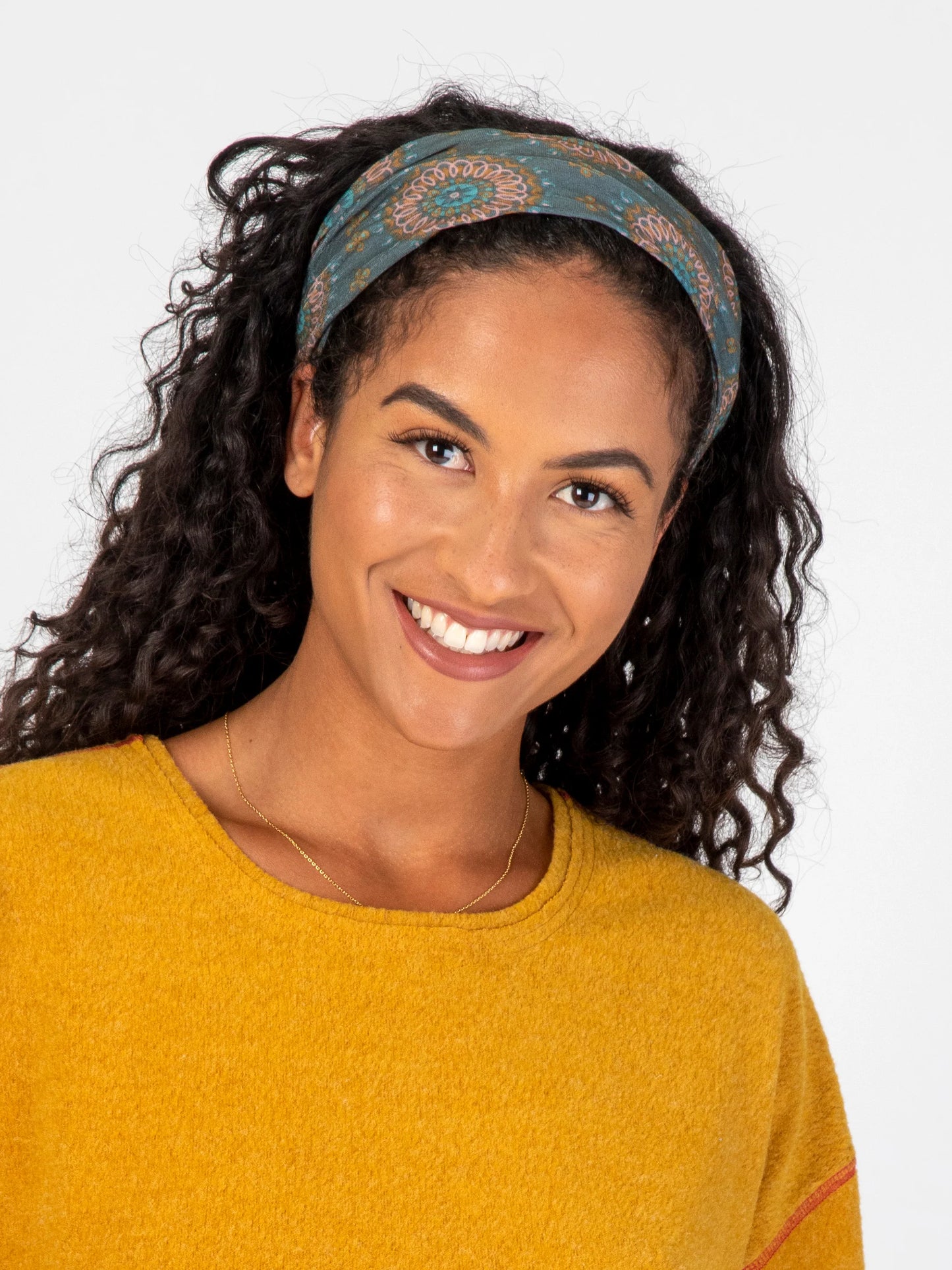 Natural Life Full Boho Bandeau® Headband - Sage Gold Medallion