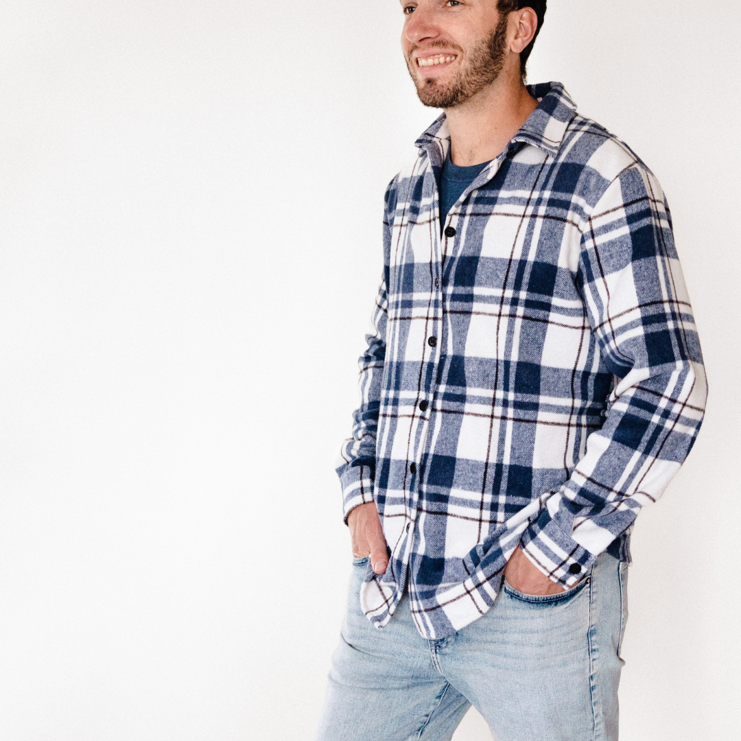 Navy Plaid Flannel - Adult