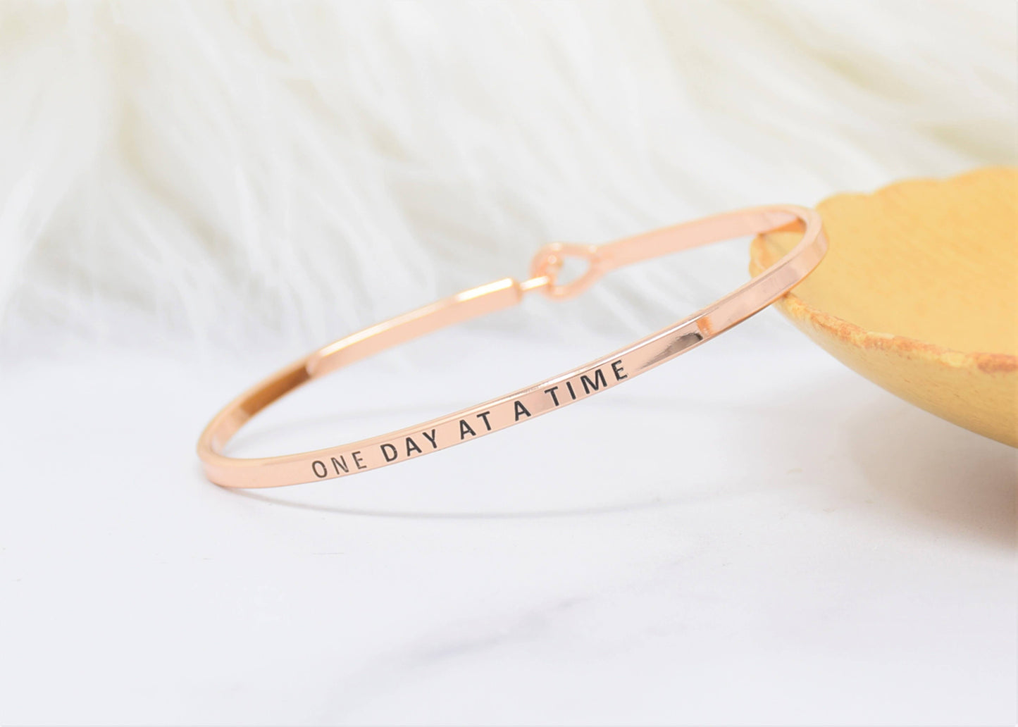 ONE DAY AT A TIME | Dainty Inspired Message Engraved Simple