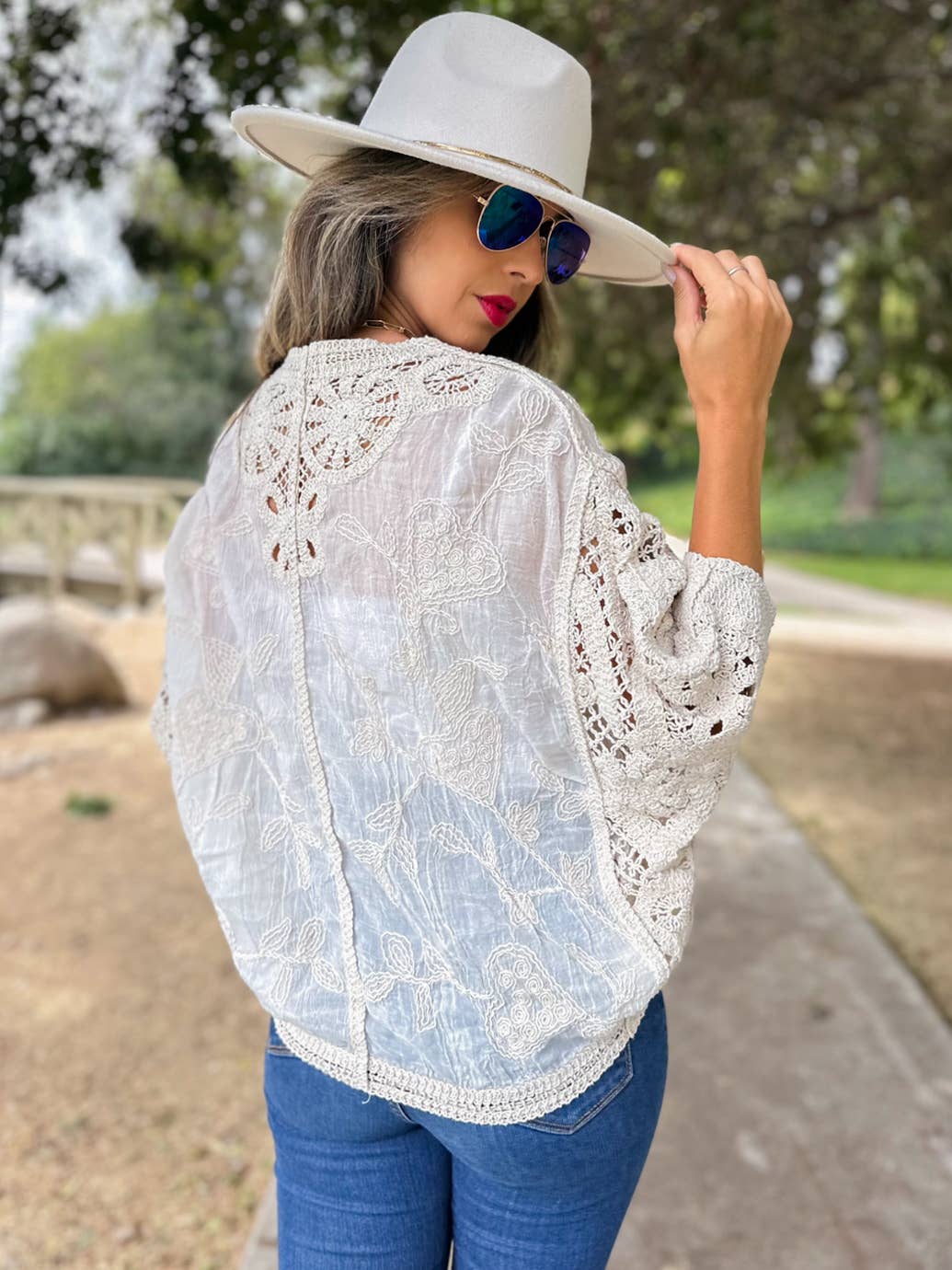 Ivory Crochet Lace Layering Cardigan
