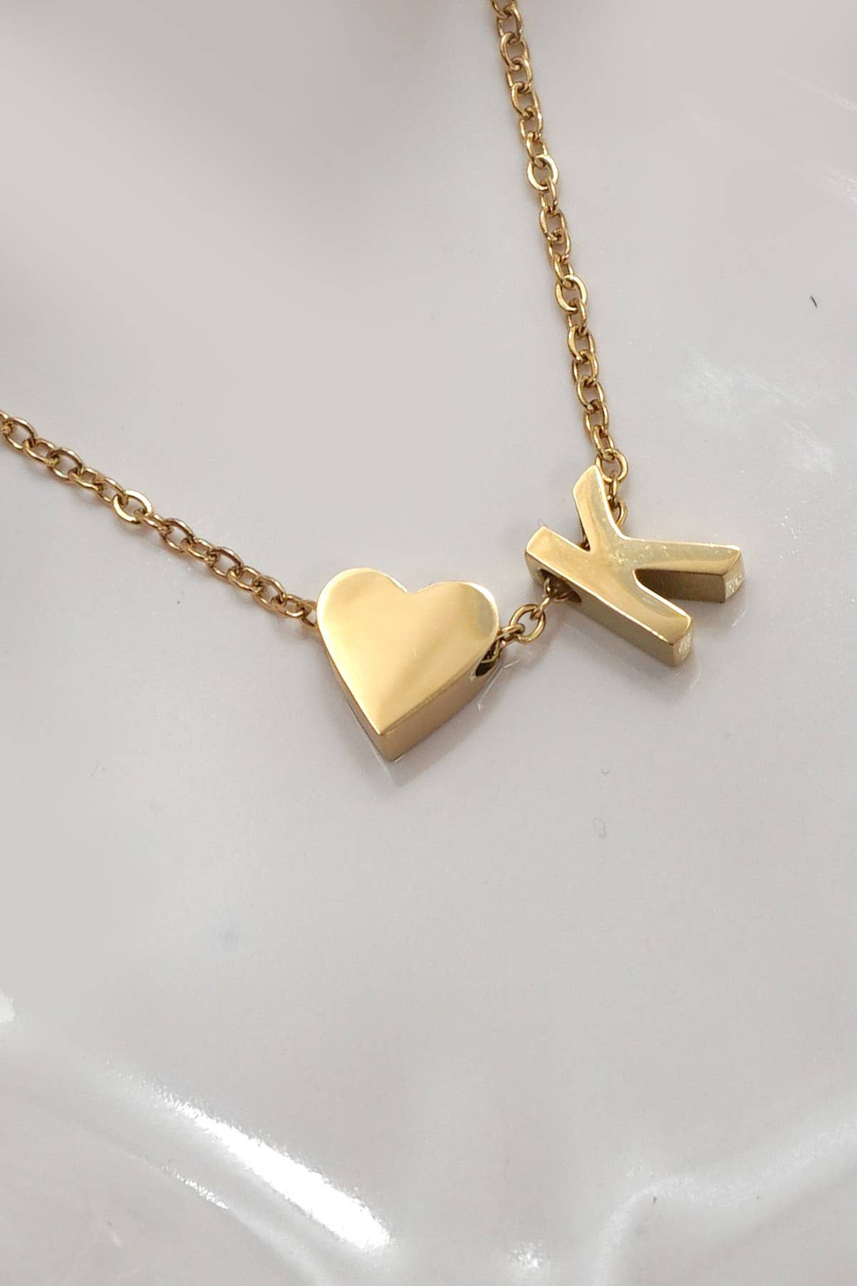 18K STAINLESS STEEL TARNISH FREE INITIAL NECKLACE