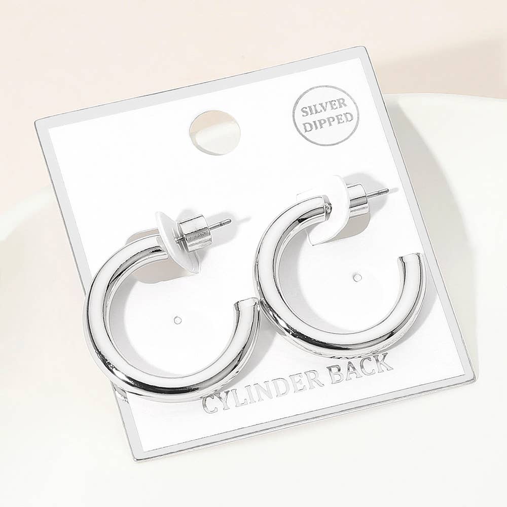 Gold Dipped Open Hoop Earrings