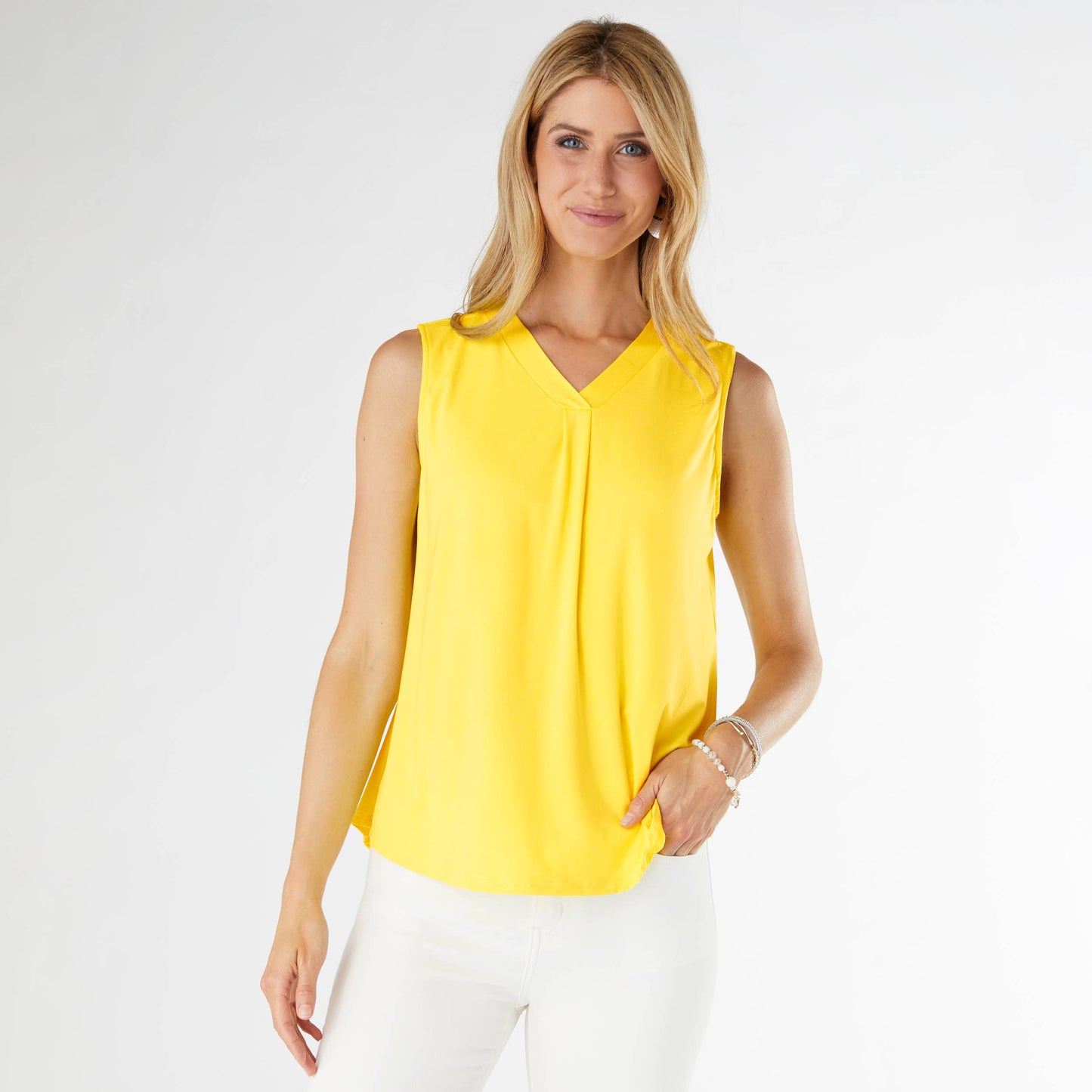 Erin Pleat Back V-Neck Tank