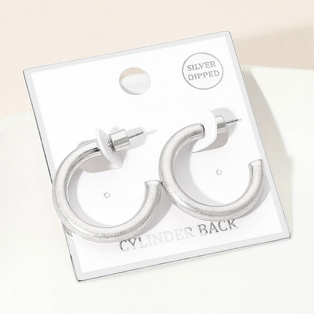 Gold Dipped Open Hoop Earrings