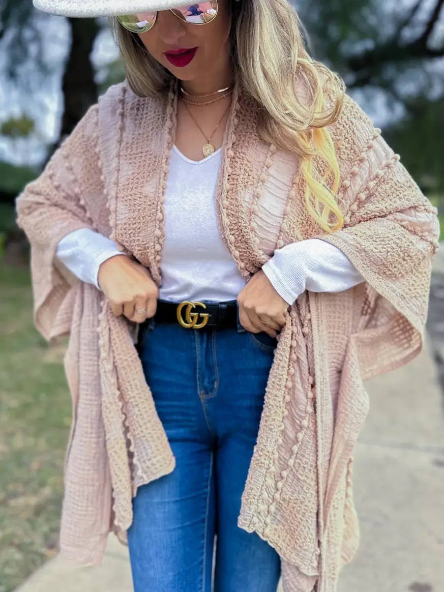 3D Textured Kimono Layering Cardigan