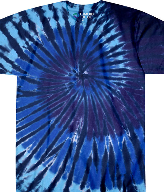 Blue Spiral Streak Unprinted Tie-Dye T-Shirt