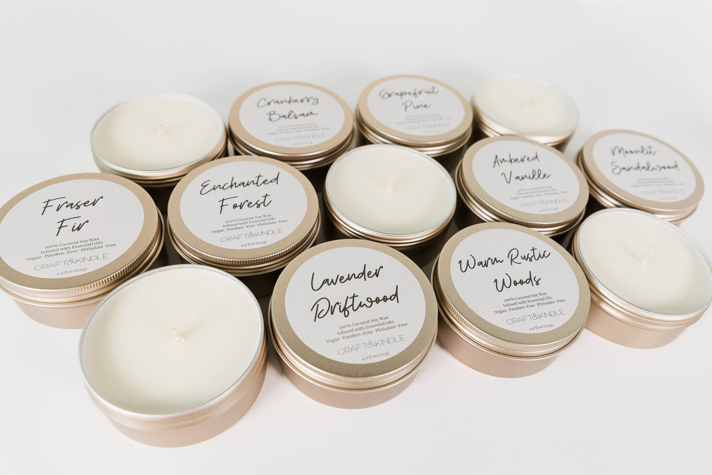 2oz Frosted Gold Coconut Soy Wax Candle Refills