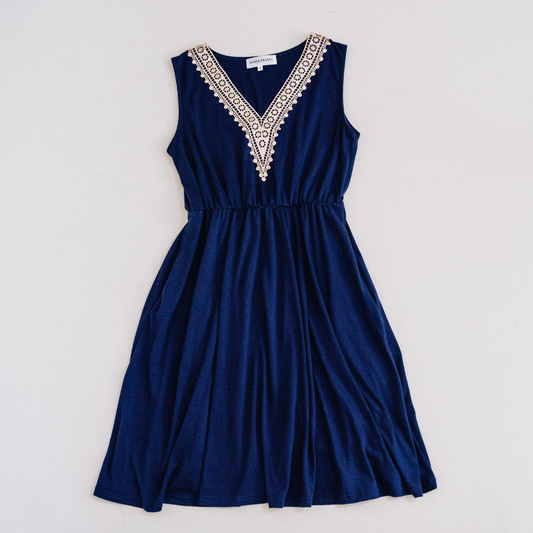 Navy Lace Mommy & Me Dress - Women