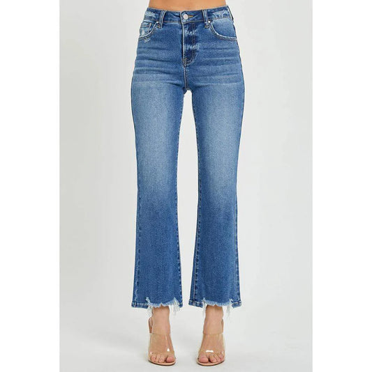 Risen High Rise Ankle Straight Relaxed Fit Jeans