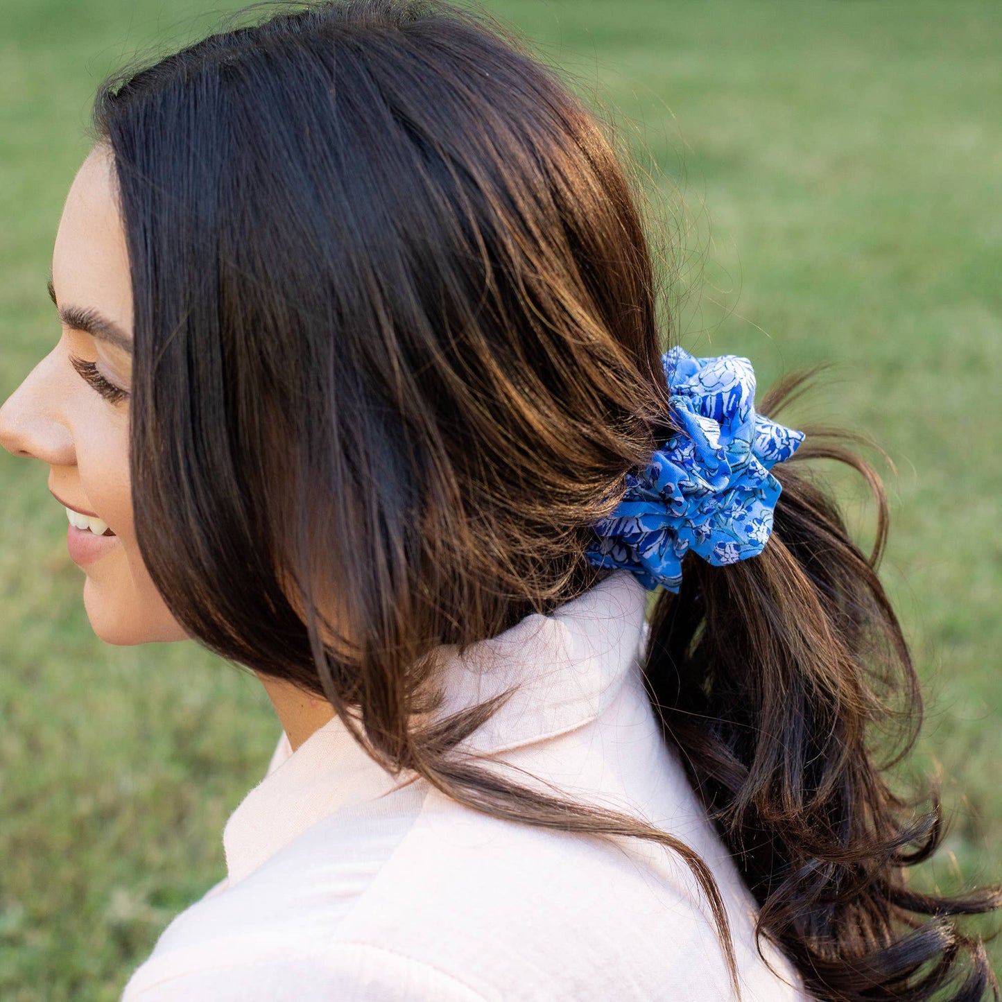 Block Printed Hair Accessories - Medium Scrunchies