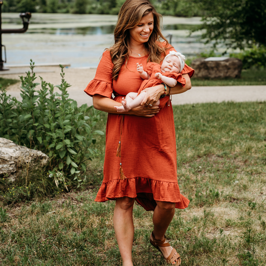 Mother Rust Colored Midi High Low Dress