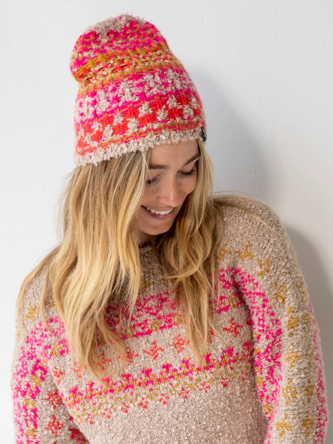 Natural Life-Calla Jacquard Beanie - Pink