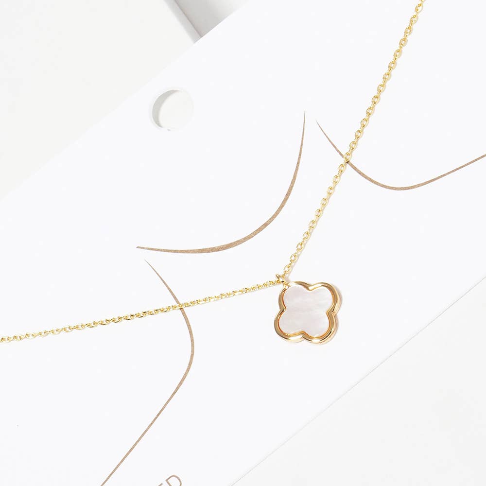 Gold Dipped Quatrefoil Pendant Necklace