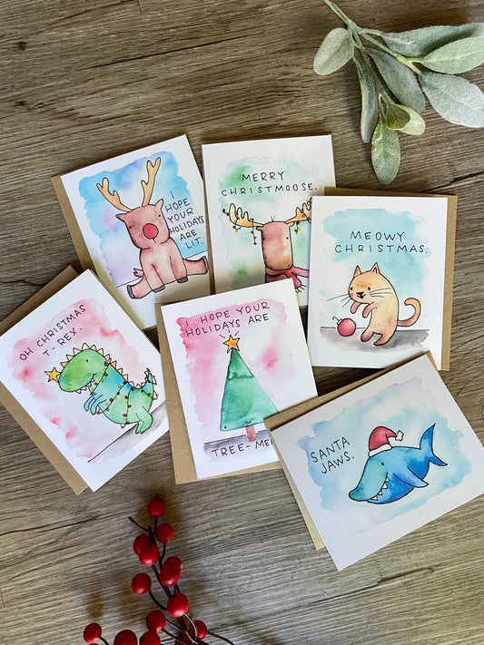 Assorted Holiday Pun Series Cards